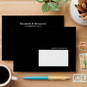 Elegant Black Wedding Envelope