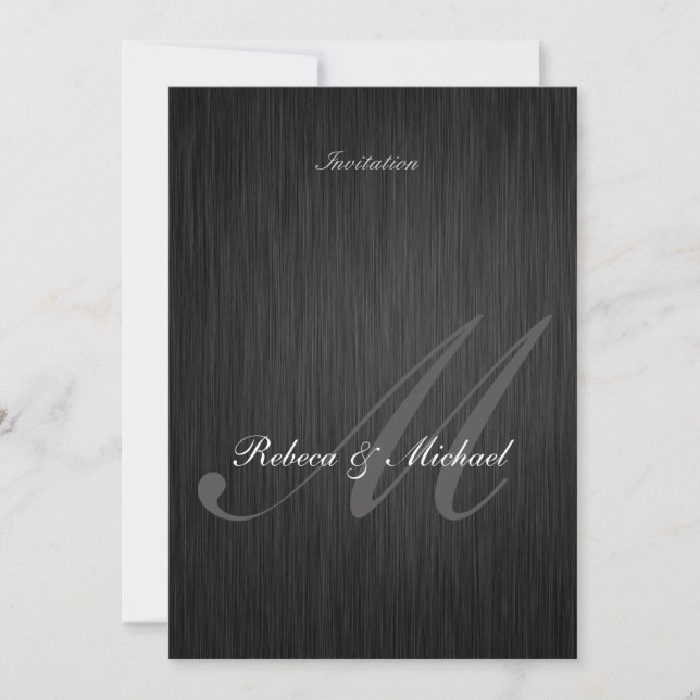 Elegant Black Wedding Invitation (Front)