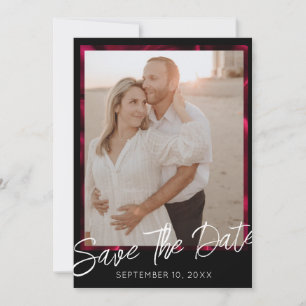 Elegant Black Wedding Photo Save the Date Invitation