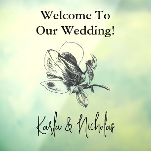 Elegant Black Wedding Welcome Window Cling