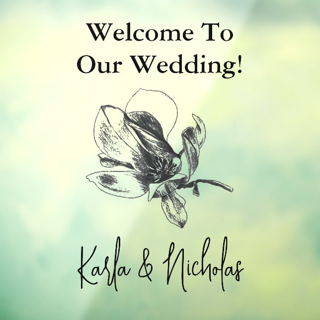 Elegant Black Wedding Welcome Window Cling (Sheet 3)