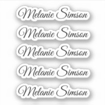 Elegant black whimsical script personalized name