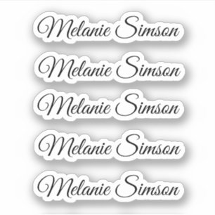 Elegant black whimsical script personalized name