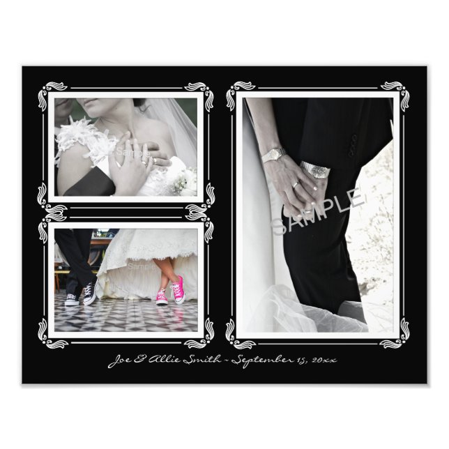 Elegant Black/White 11 x 14 Art Deco Photo Print (Front)