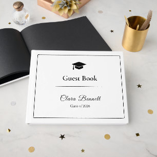 Elegant Black & White 2026 Graduation Guest Book