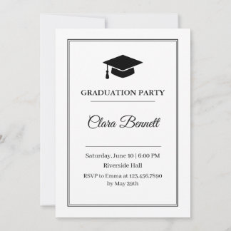 Elegant Black & White 2026 Graduation Invite