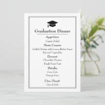 Elegant Black & White 2026 Graduation Menu