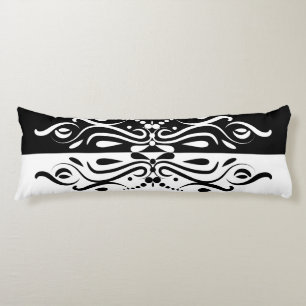 Elegant Black & White Abstract Harlequin Style Body Pillow