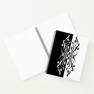 Elegant Black & White Abstract Harlequin Style Notebook
