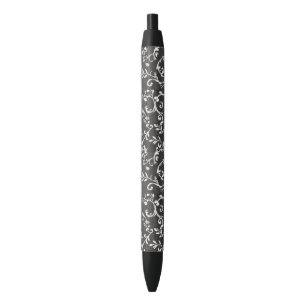 Elegant Black White Abstract   Ink Pen