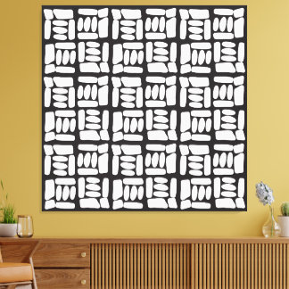 Elegant Black &White  Abstract Pattern Canvas Print