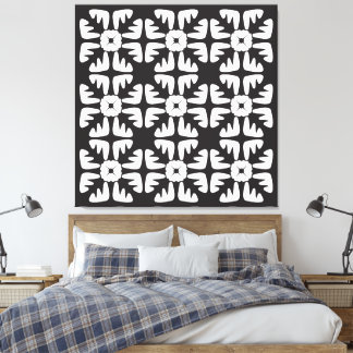 Elegant Black &White  Abstract Pattern Canvas Print