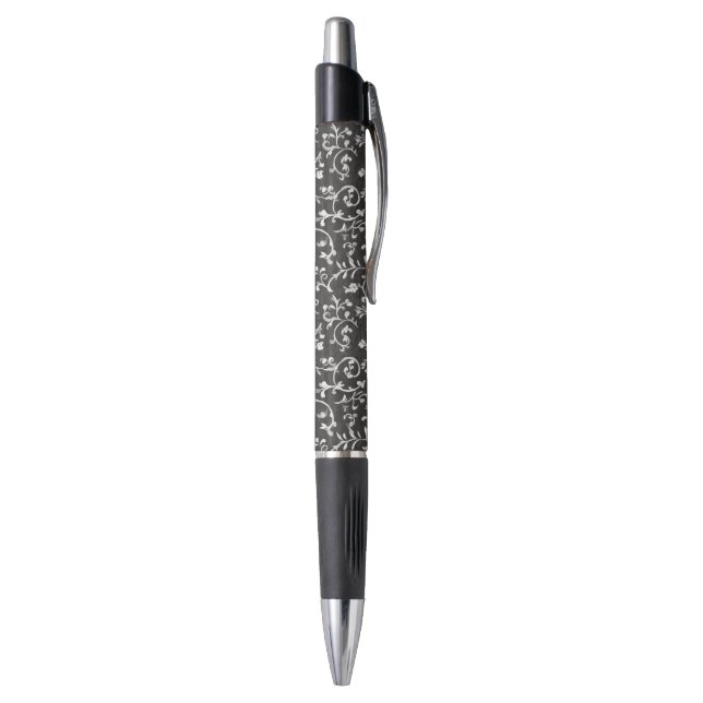 Elegant Black White Abstract Wedding Pen (Bottom (Vertical))