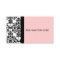 Elegant Black White and Pink Damask Business Card