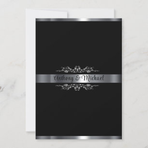 Elegant Black, White and Silver Invitation