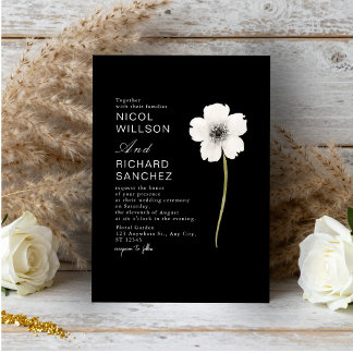 Elegant Black & White Anemone Floral Wedding