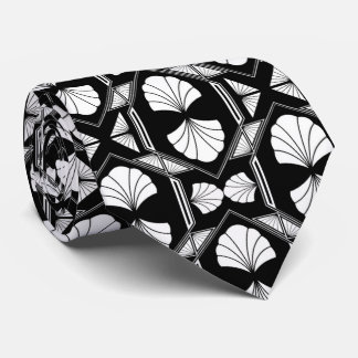 elegant black white art Deco pattern  Tie