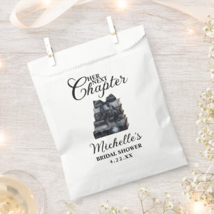 Elegant Black & White Book Themed Bridal Shower  Favour Bag