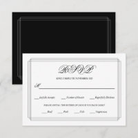 Elegant black, white border Old Money wedding