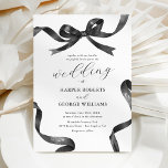 Elegant Black & White Bow Wedding Invitation<br><div class="desc">Experience the allure of simplicity with our elegant black and white wedding invitations. The timeless white backdrop beautifully complements the artfully designed black watercolor bow and ribbon border, creating an invitation that exudes both luxury and sophistication. Easily personalize the text template to infuse your unique story into every detail. Set...</div>