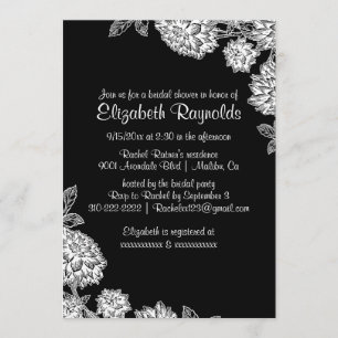 Elegant Black & White Bridal Shower Invitations