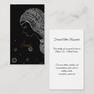 Elegant Black & White Bride Silhouette Guest  Enclosure Card