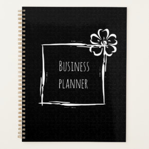 Elegant black white business planner
