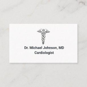 Elegant Black & White Cardiologist Doctor Logo Business Card