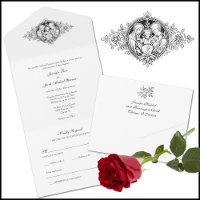 Elegant Black & White Catholic Wedding 