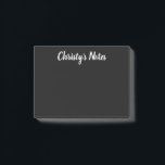 Elegant black white chalkboard style custom small post-it notes<br><div class="desc">Elegant black and white chalkboard style custom small Post-it Notes. Black background with vintage brush script typography template. Hand lettering font design. Handy for doodles,  Christmas labels,  office notes and more.</div>