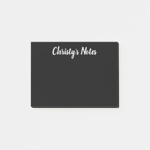 Elegant black white chalkboard style custom small post-it notes