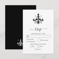 Elegant Black White Chandelier Monogram Wedding