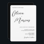 Elegant Black white Chic Script Wedding Entourage Invitation<br><div class="desc">Create an elegant and chic Black and White Script Wedding Entourage Invitation to set the tone for your special day. This invitation features modern minimalist design with beautiful black script typography. Personalize this invitation template by adding the names of the bride and groom, along with the wedding date, time, venue,...</div>