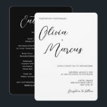 Elegant Black white Chic Script Wedding Entourage Invitation<br><div class="desc">Create an elegant and chic Black and White Script Wedding Entourage Invitation to set the tone for your special day. This invitation features modern minimalist design with beautiful black script typography. Personalize this invitation template by adding the names of the bride and groom, along with the wedding date, time, venue,...</div>