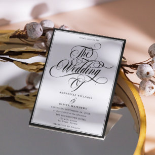 Elegant Black & White Classic Wedding Invitation