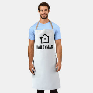 Elegant Black & White Construction Handyman Apron