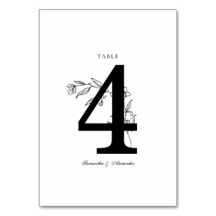 Elegant Black & White Crest Table Number