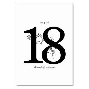 Elegant Black & White Crest Table Number