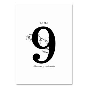 Elegant Black & White Crest Table Number