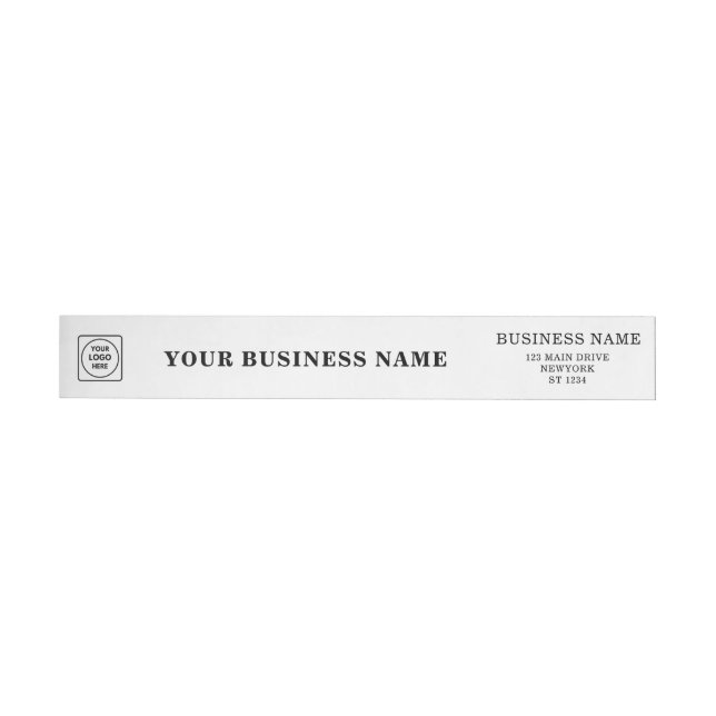 Elegant Black & White Custom Business Logo Wrap Around Label (Individual)