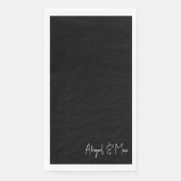 Elegant Black & White Custom Paper Guest Towels