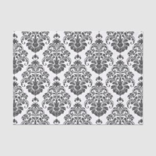 elegant black white Damask party Tissue Paper