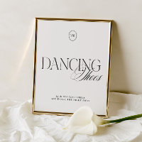 Elegant Black & White Dancing Shoes Wedding Sign