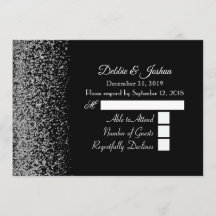 Elegant Black & White Diamond Wedding RSVP