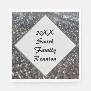 Elegant Black White Family Reunion Annual Dinner Napkin