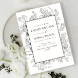 Elegant Black White Floral Line Art Wedding  Invitation<br><div class="desc">Your wedding invitation is the first glimpse your guests will have of your big day, so make sure it's perfect! Introducing our beautiful Elegant Black White Floral Line Art Wedding Invitation! This invitation is perfect for couples who are looking for something a little different and unique. The stunning floral line...</div>