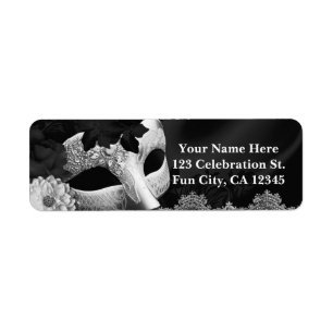 Elegant Black & White Floral Masquerade Party