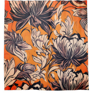 Elegant Black & White Floral Pattern on Mustard Go