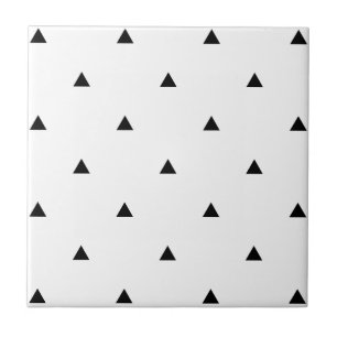 Elegant black white geometric pattern   triangles tile