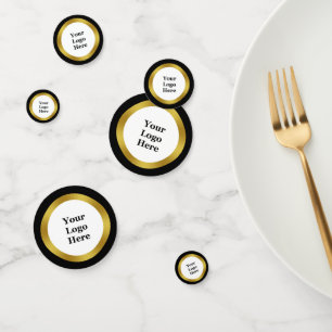 Elegant Black White Gold Business Your Logo Here Confetti